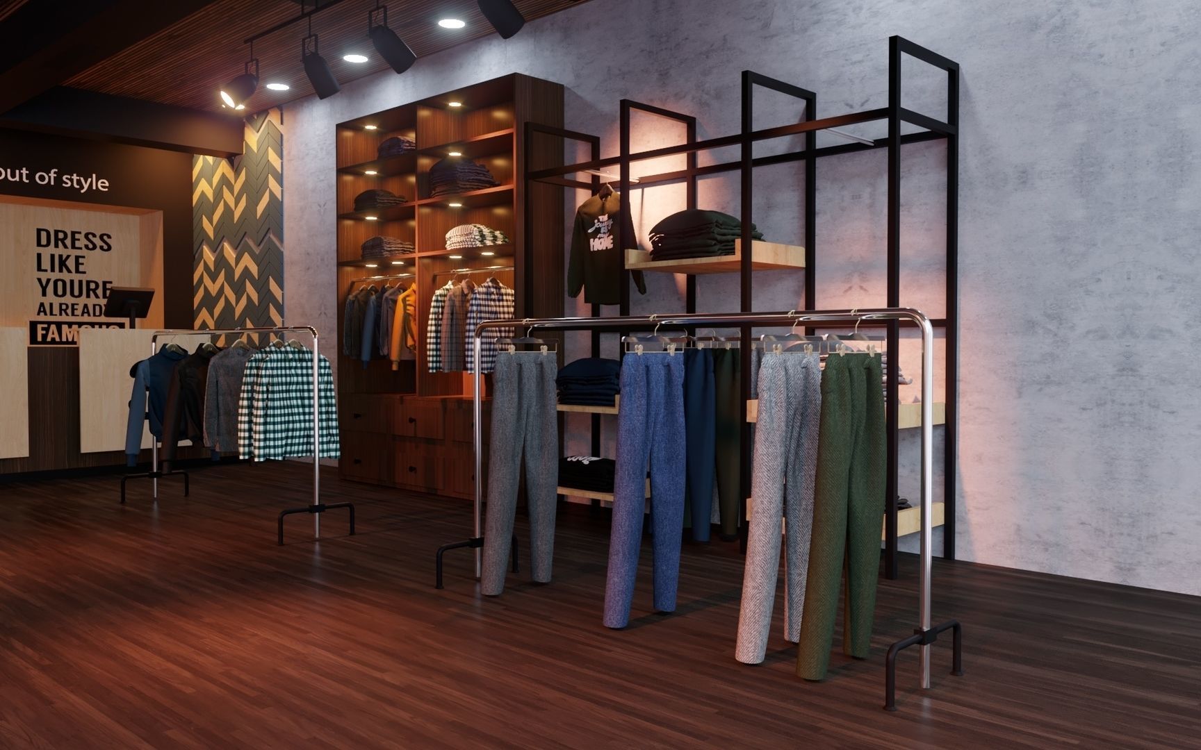 Apparel Clothing Store interior design 3D model 3D model_2