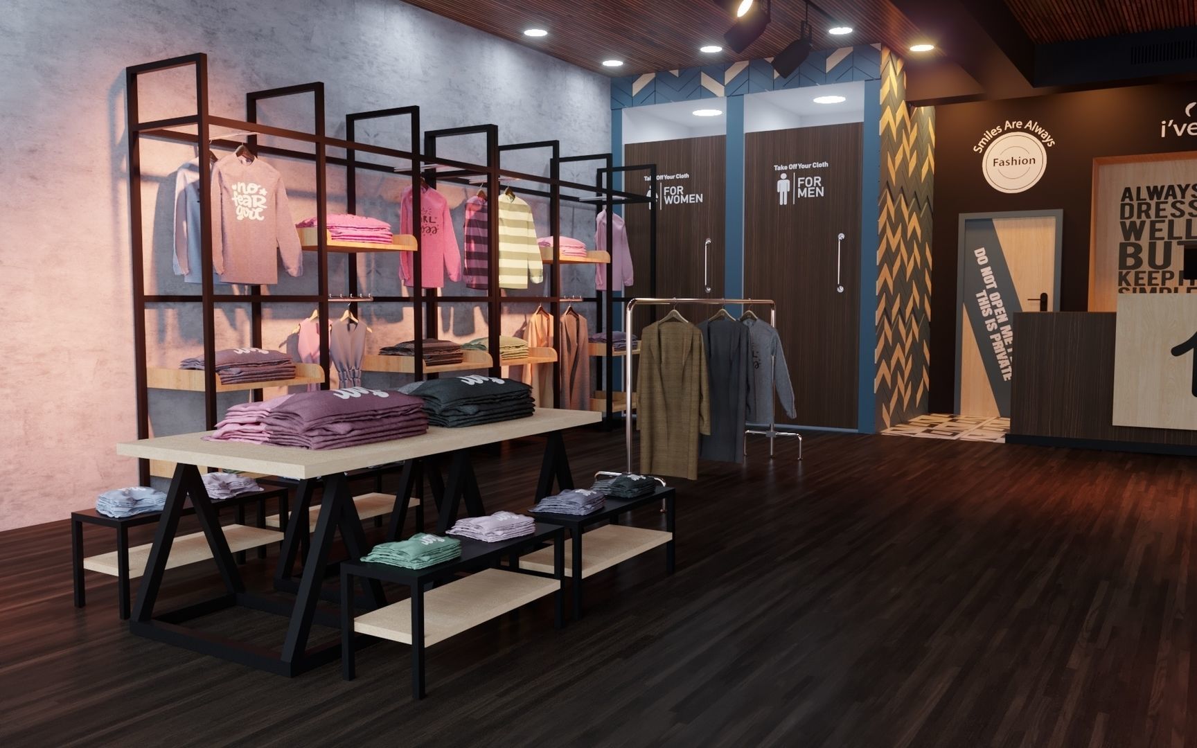 Apparel Clothing Store interior design 3D model 3D model_1