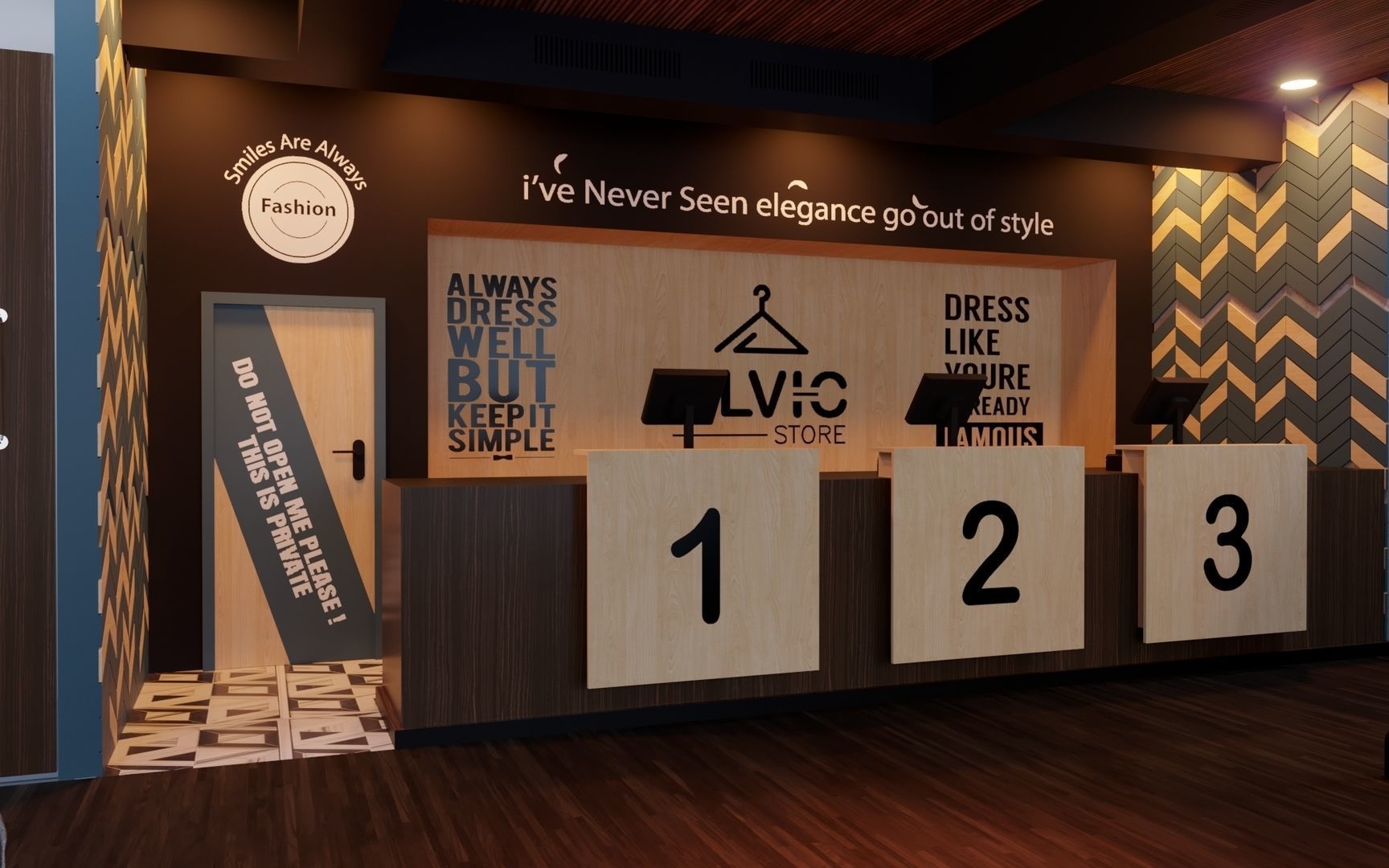 Apparel Clothing Store interior design 3D model 3D model_3