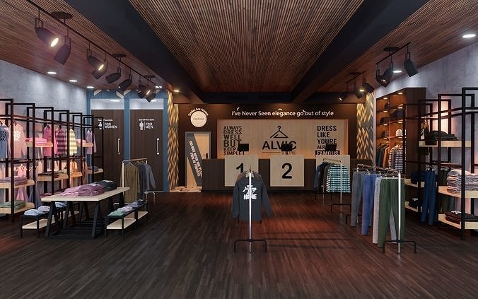 Apparel Clothing Store interior design 3D model 3D model