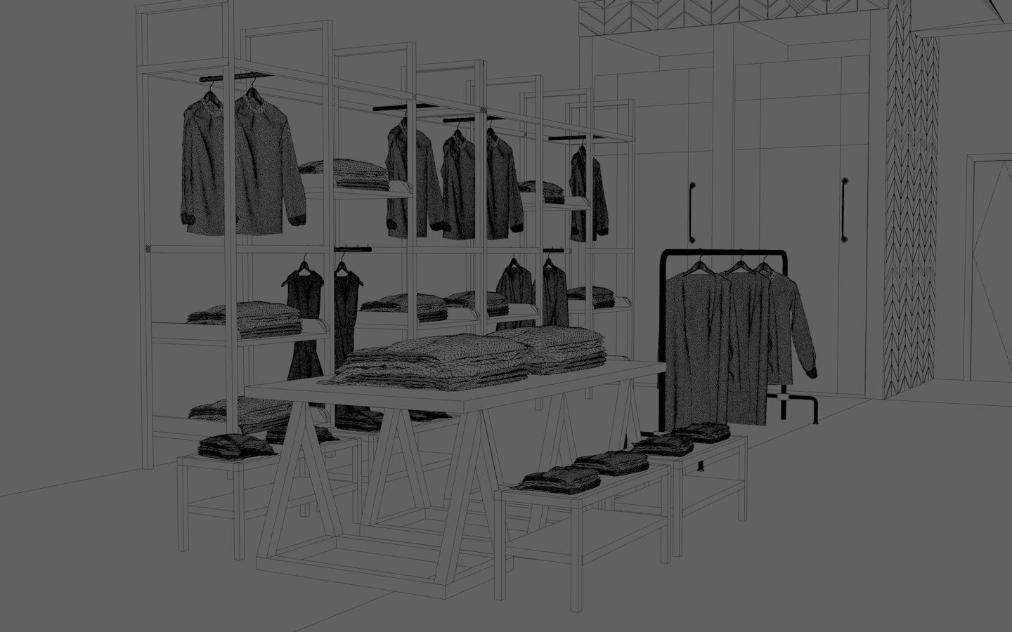 Apparel Clothing Store interior design 3D model 3D model_16