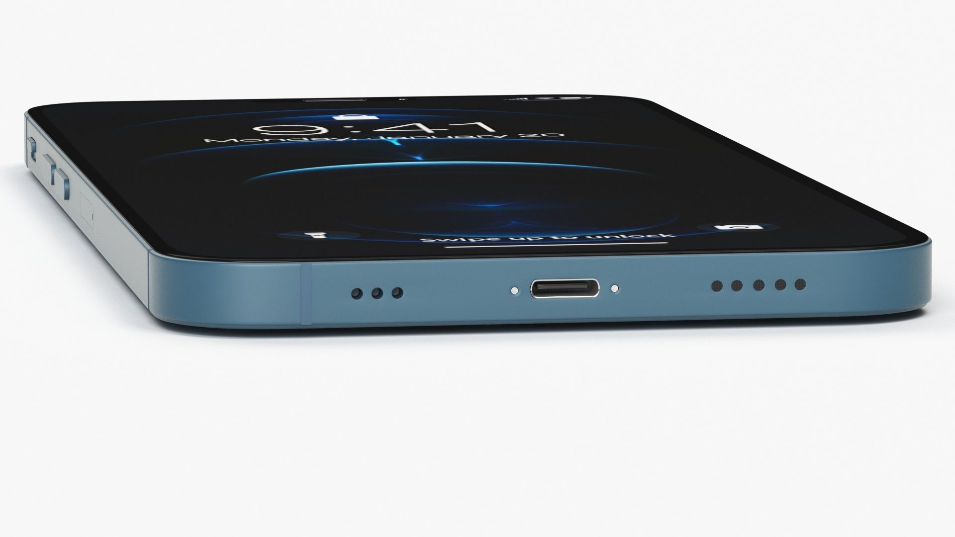 Apple iPhone 12 Pro Max Pacific Blue 3D model_2