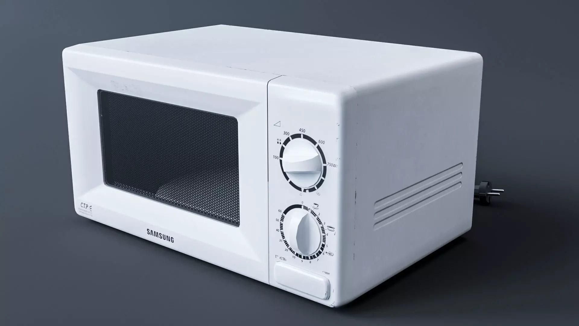 Microwave low-poly Low-poly 3D model_0