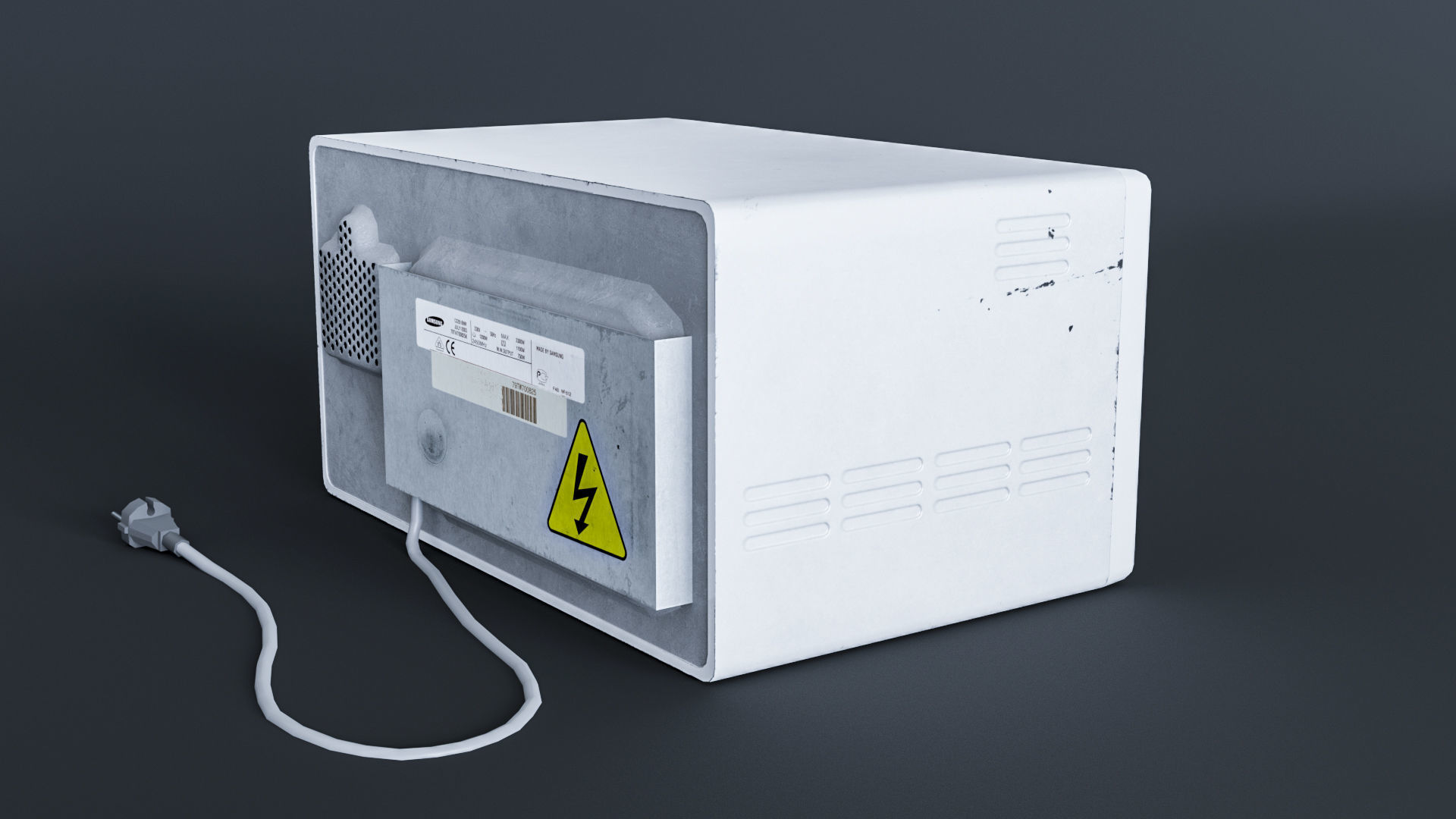 Microwave low-poly Low-poly 3D model_3