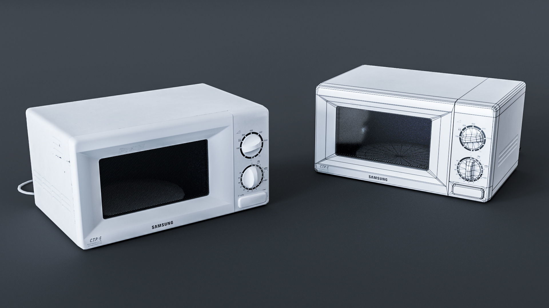Microwave low-poly Low-poly 3D model_5