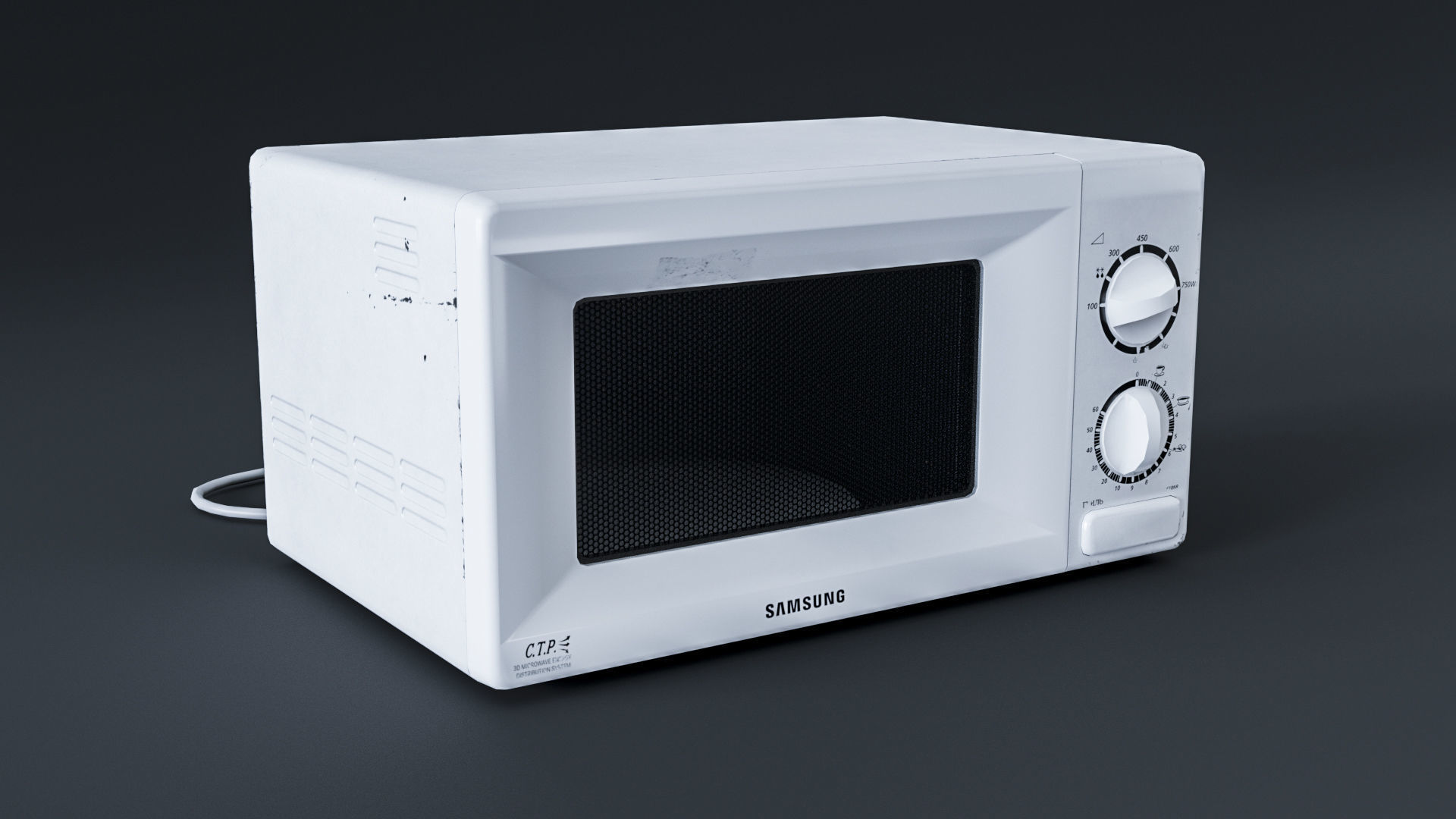 Microwave low-poly Low-poly 3D model_2