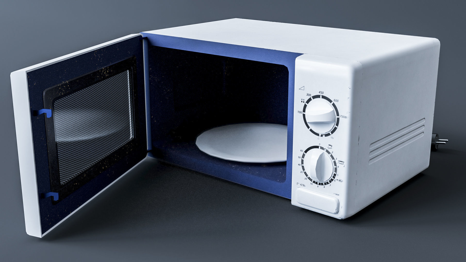 Microwave low-poly Low-poly 3D model_1