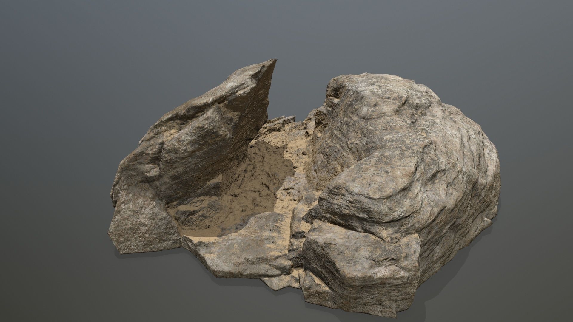 desert rock set 01 Low-poly 3D model_10