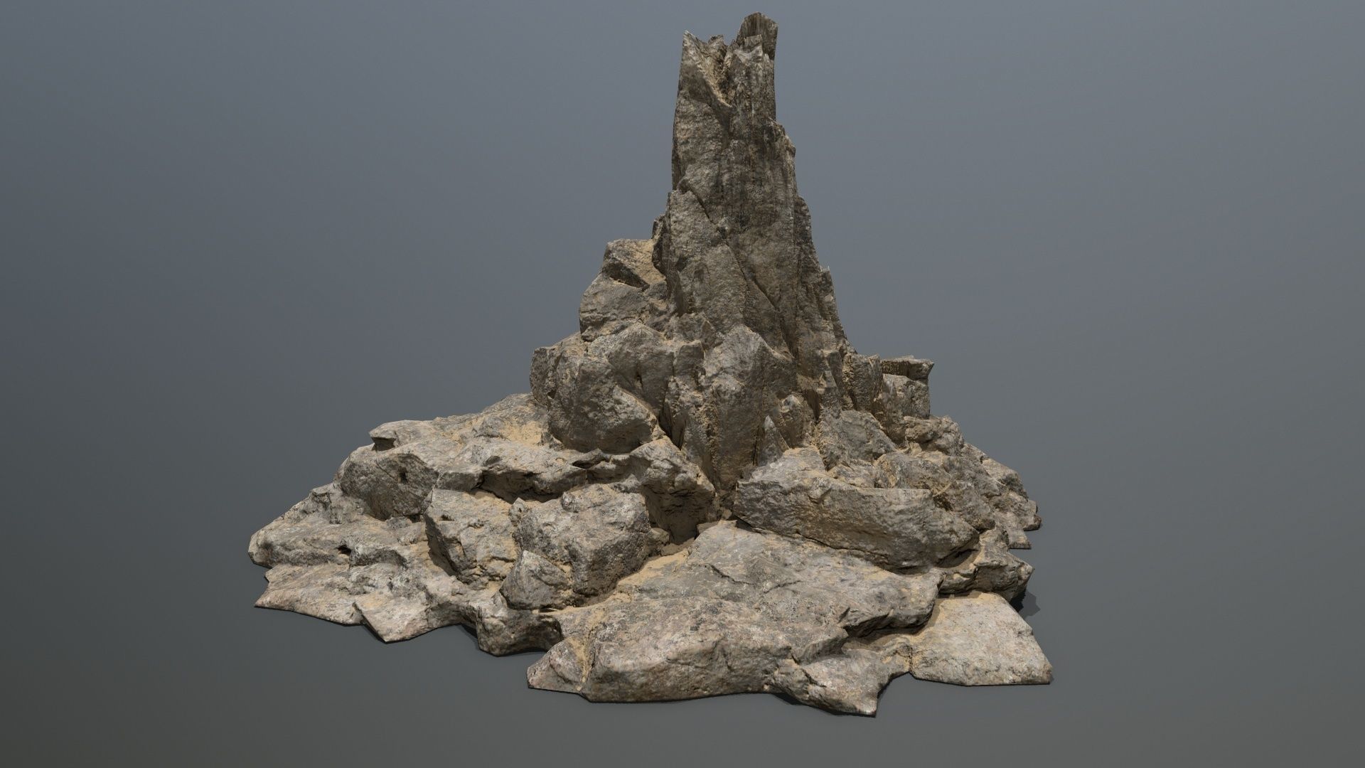 desert rock set 01 Low-poly 3D model_3