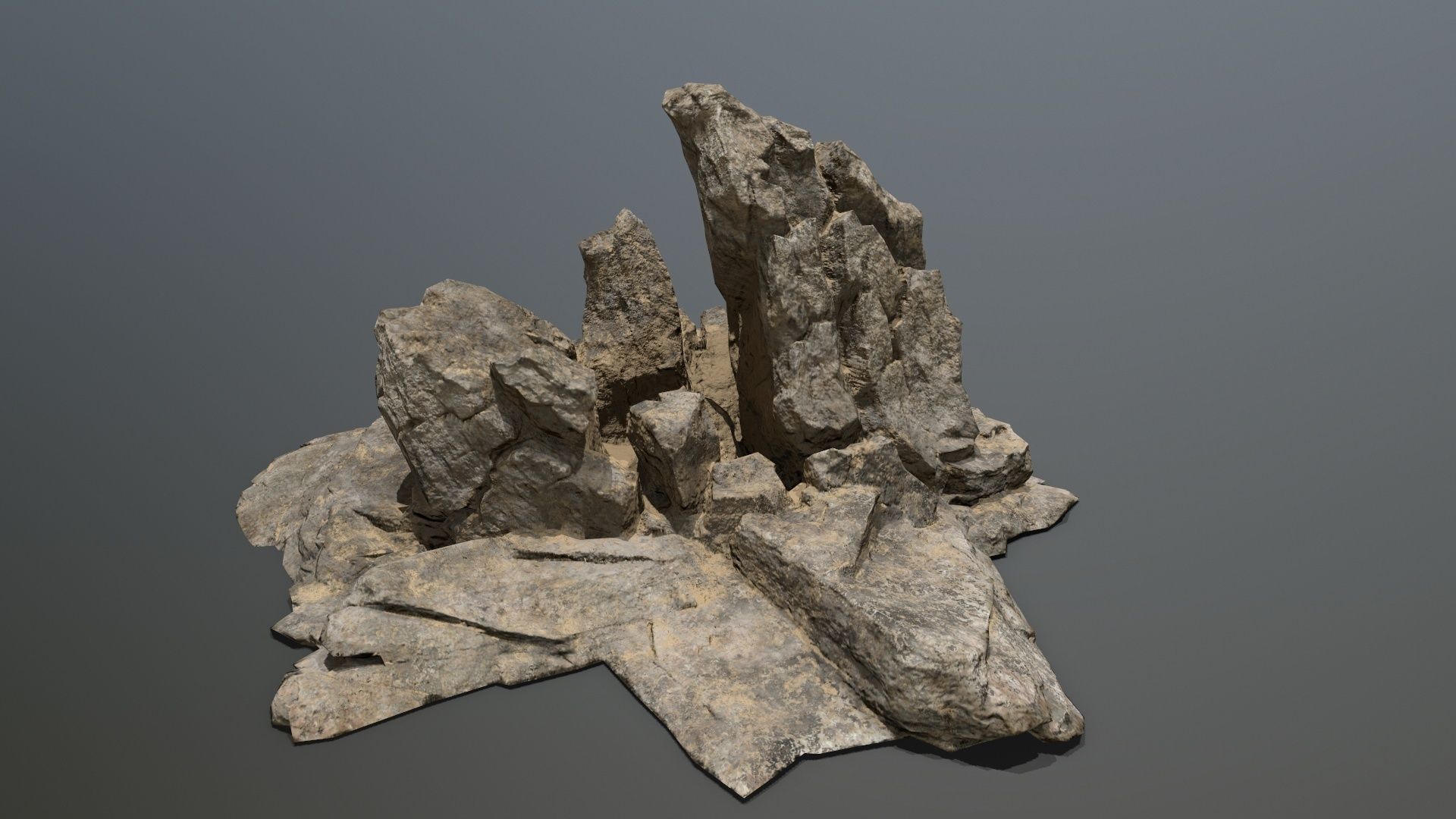 desert rock set 01 Low-poly 3D model_5