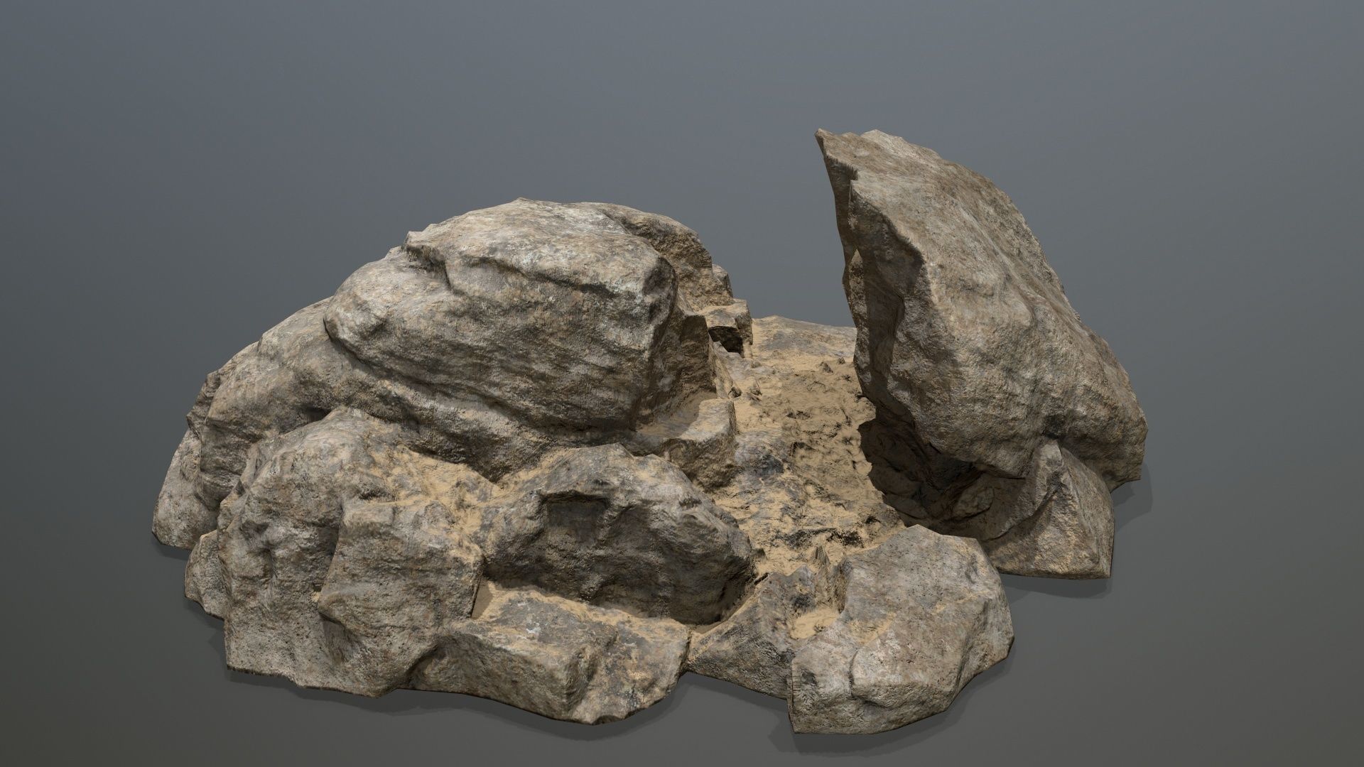 desert rock set 01 Low-poly 3D model_9