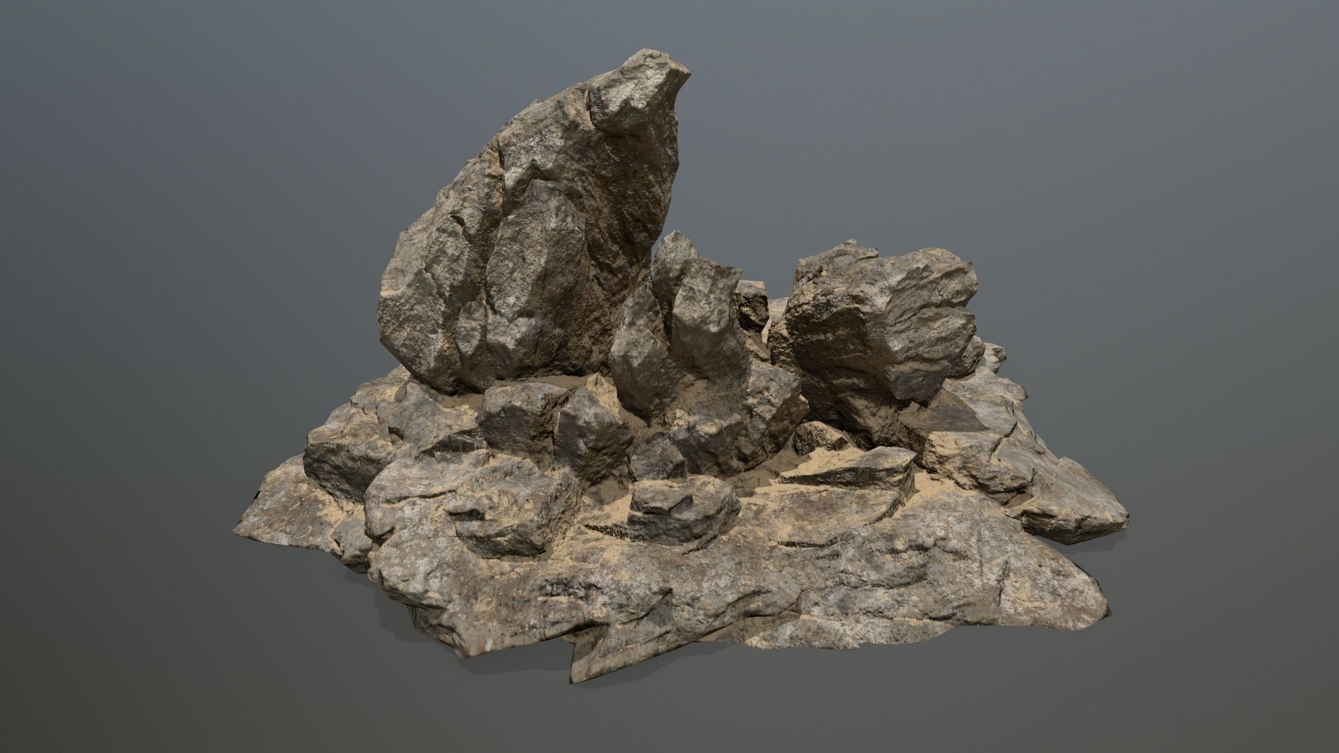 desert rock set 01 Low-poly 3D model_17