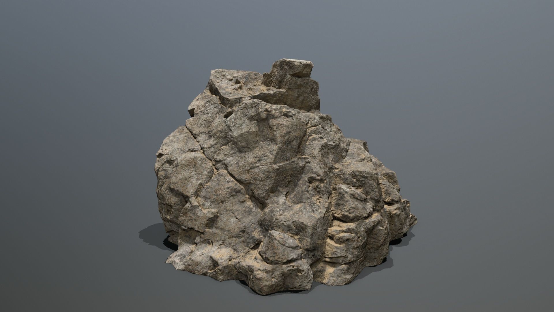desert rock set 01 Low-poly 3D model_1