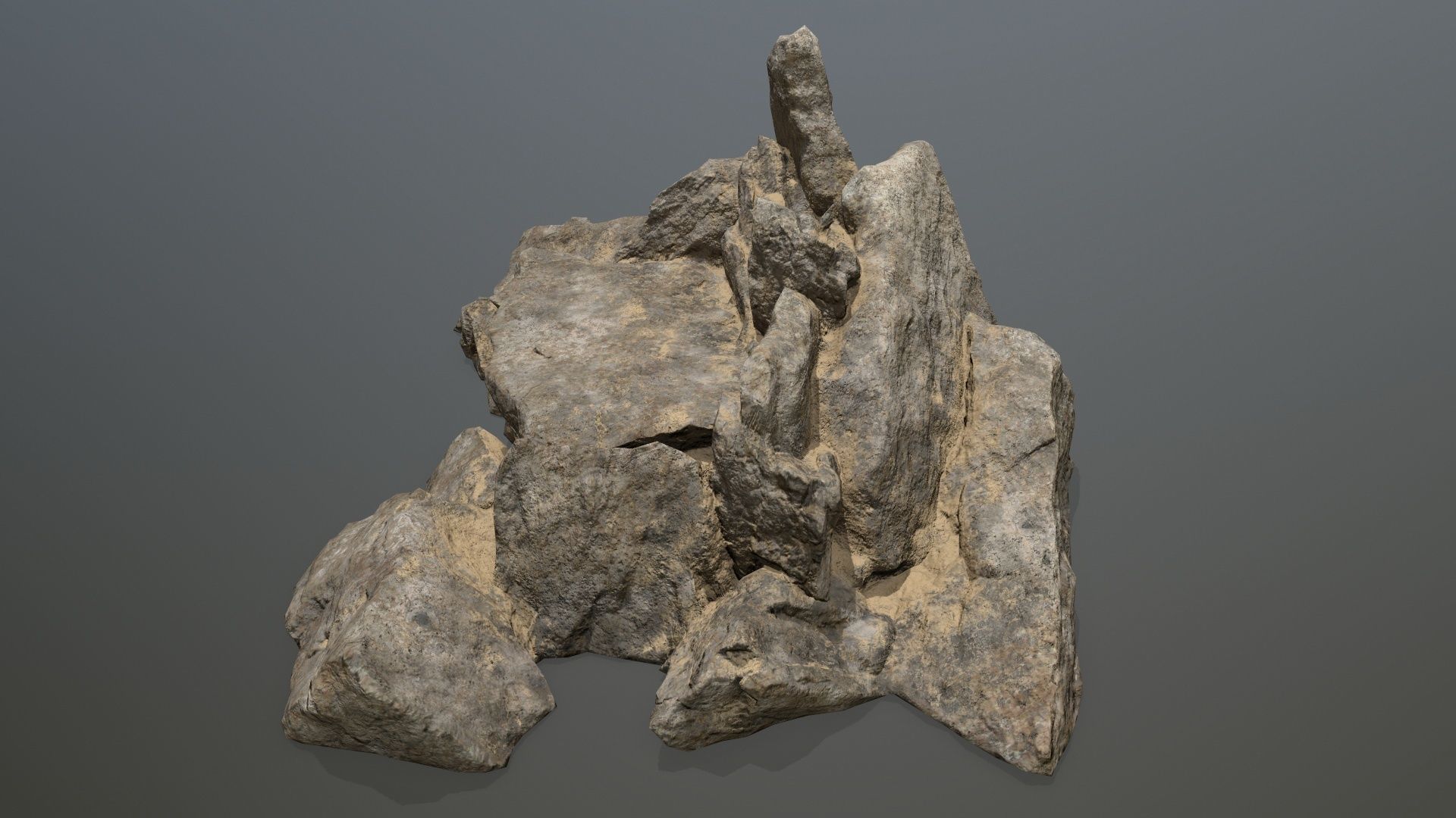 desert rock set 01 Low-poly 3D model_11