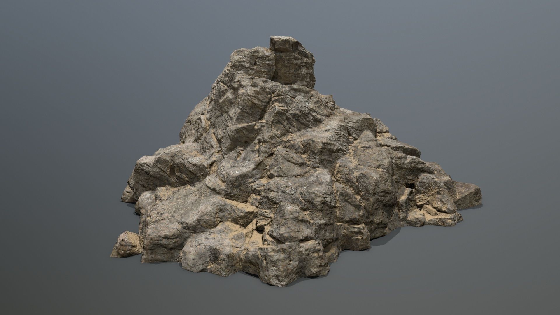 desert rock set 01 Low-poly 3D model_2