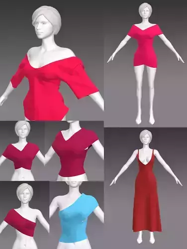 set 7 in 1 Woman A-pose