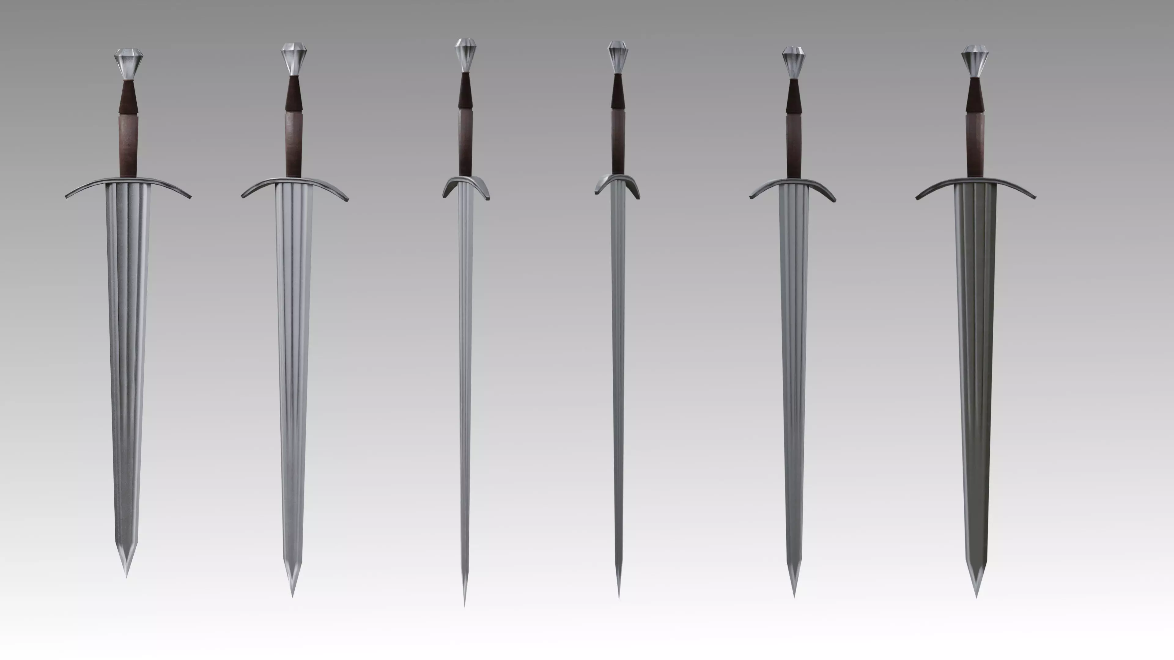 Bastard sword Free low-poly 3D model
