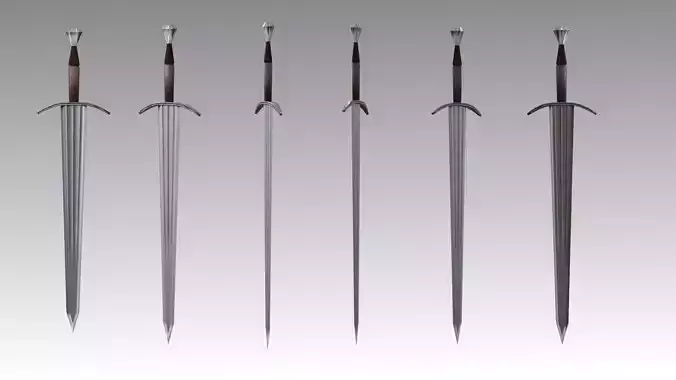 Bastard sword Free low-poly 3D model