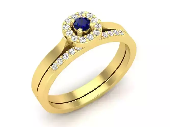 cushion shape halo Diamond Ring and band for woman