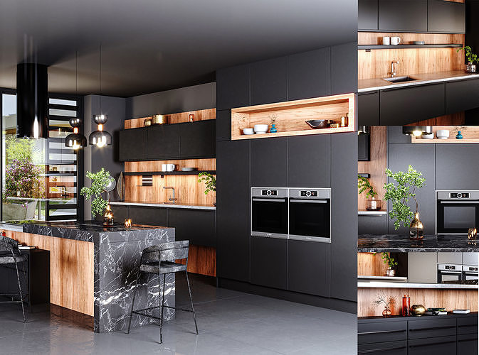 kitchen black 3D model