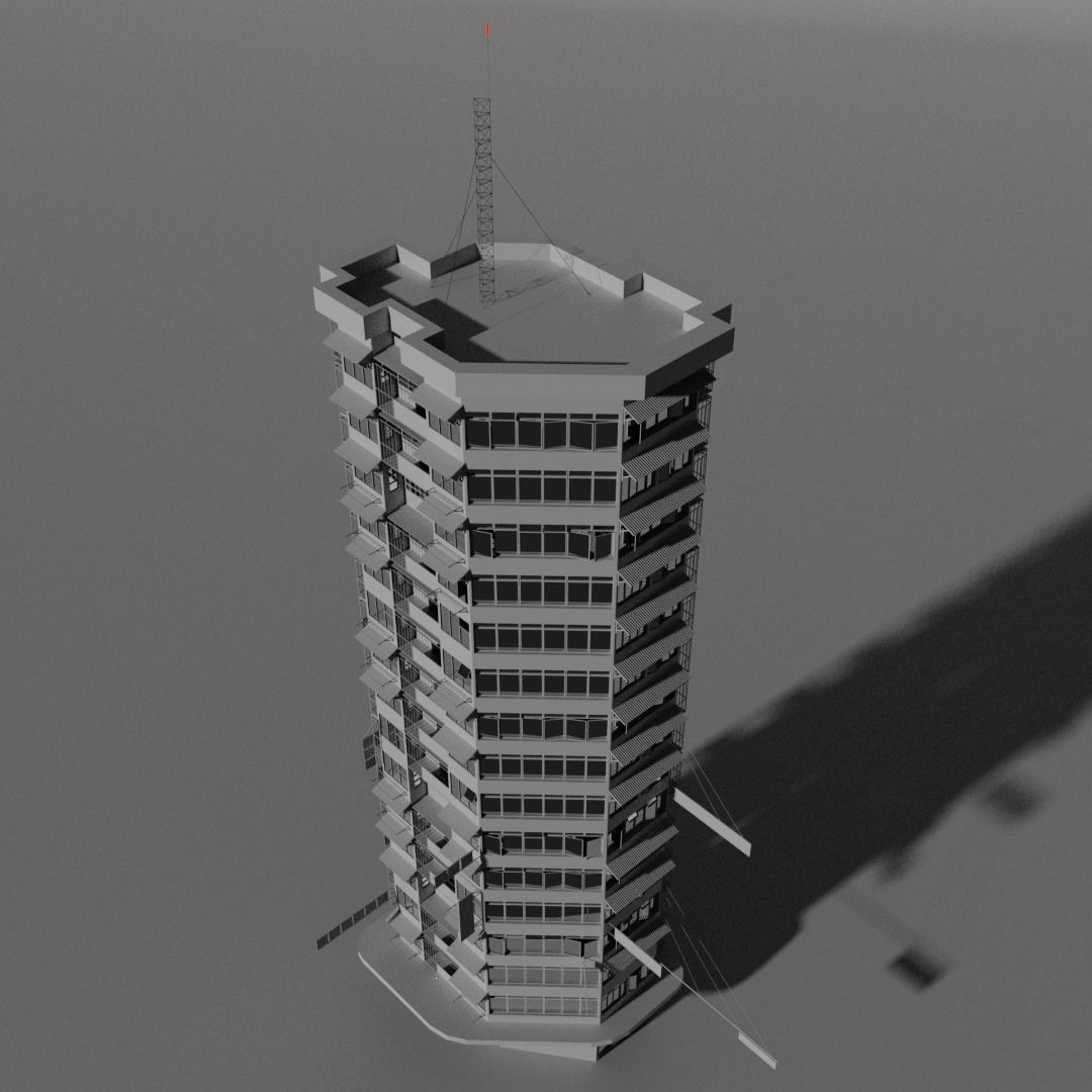 Hong Kong Building Low-poly 3D model_4