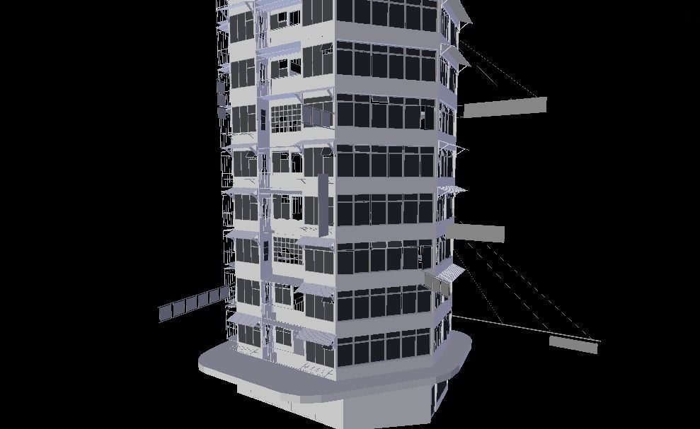 Hong Kong Building Low-poly 3D model_6