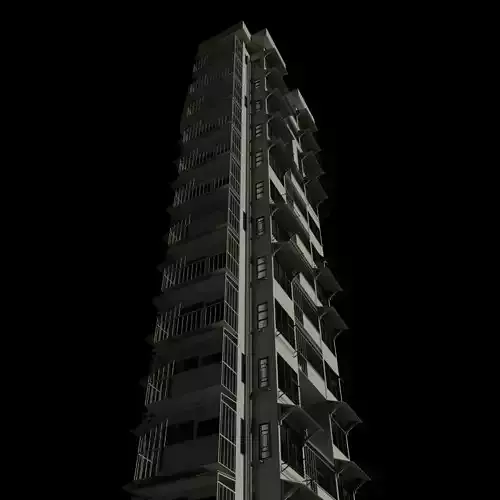 Hong Kong Building Low-poly 3D model