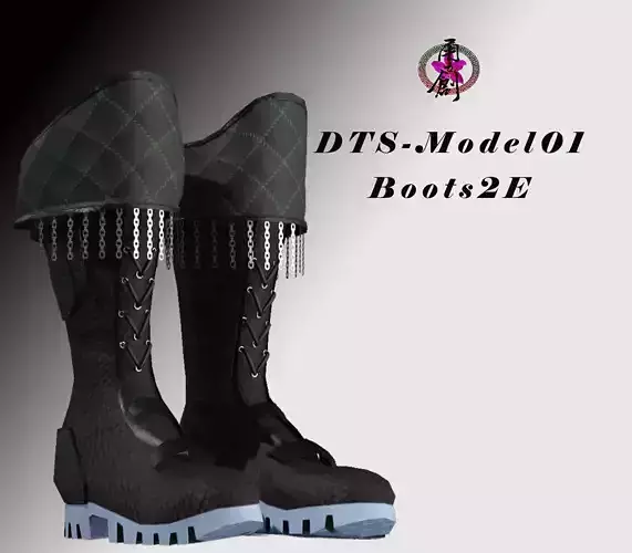 DTS-Model01-Boots2E pair of ski boots Low-poly 3D model