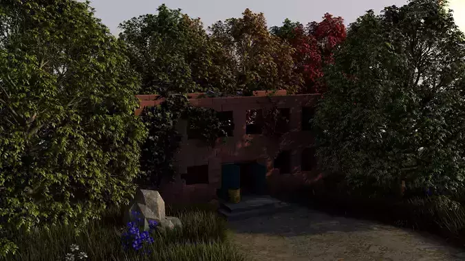 Brick abandoned house