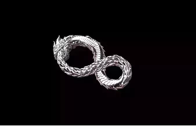 pendant 3 silver infinity necklace with dragon