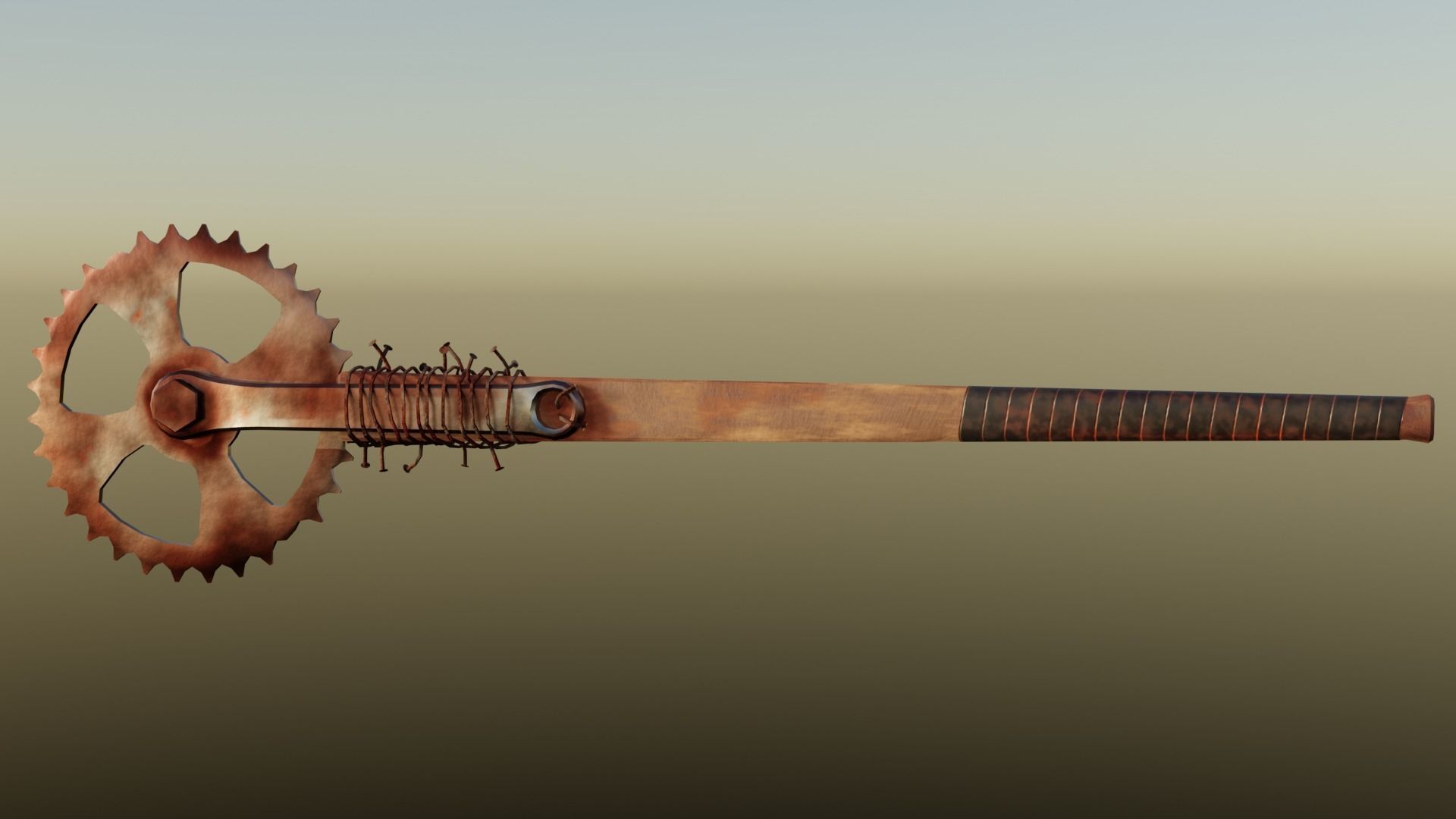 Apocalyptic handmade weapons Low-poly 3D model_5