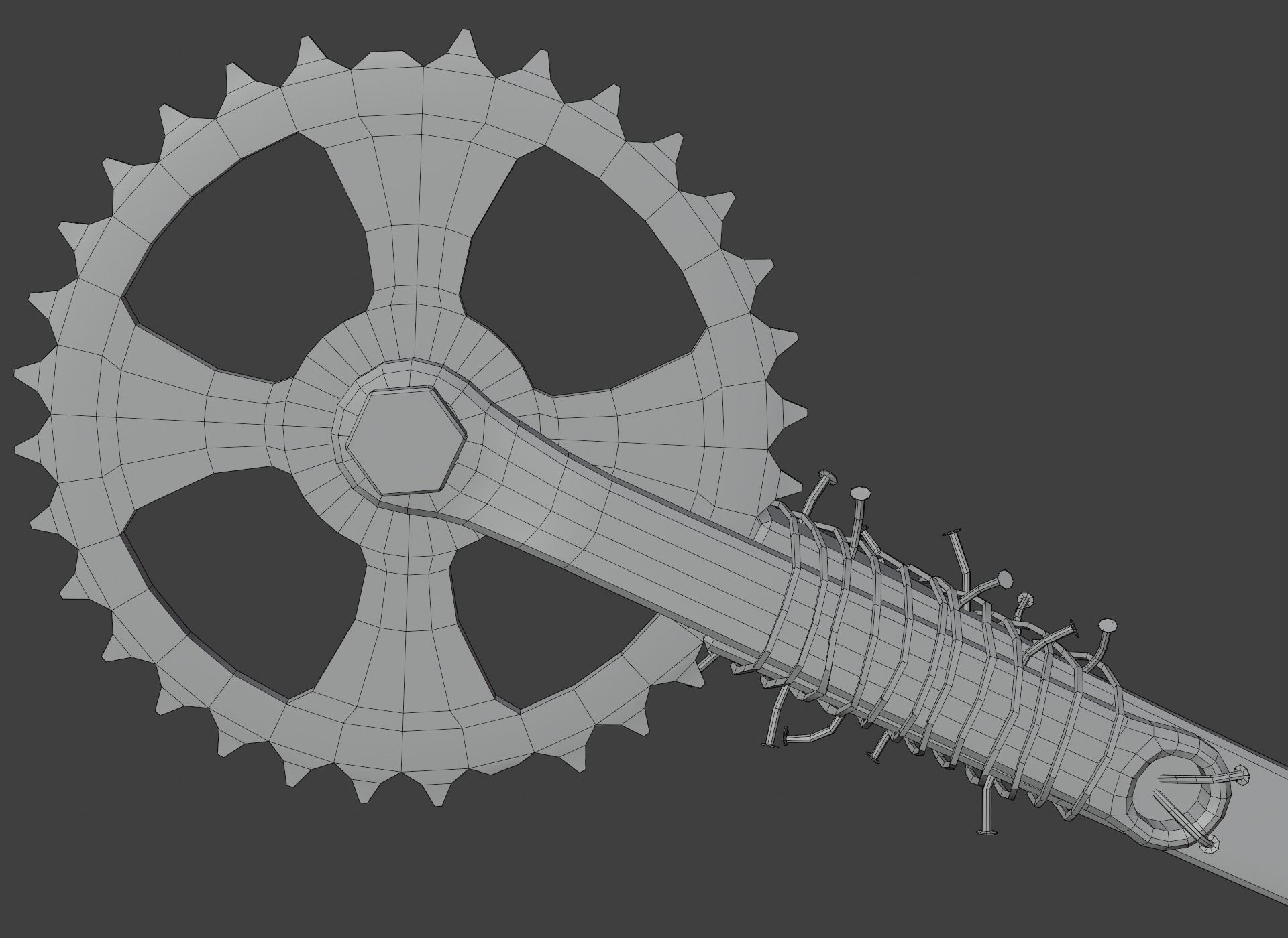Apocalyptic handmade weapons Low-poly 3D model_8