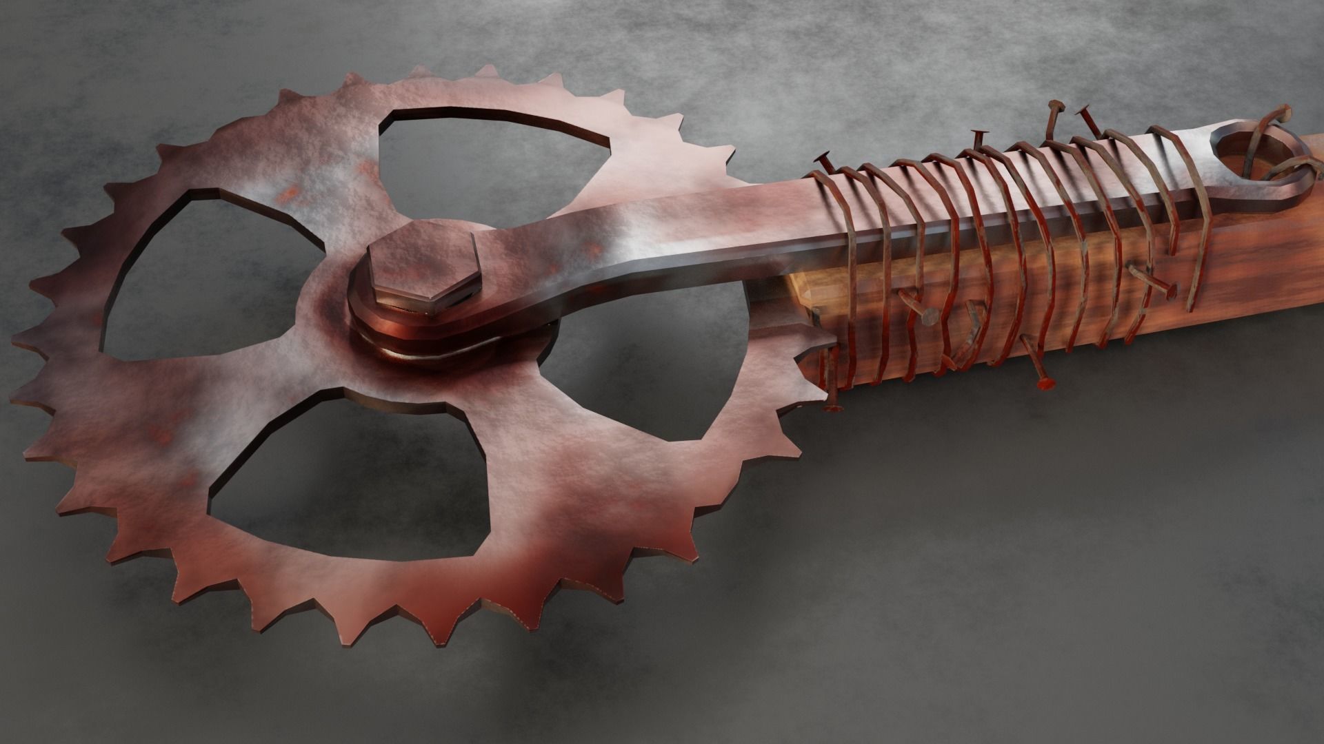Apocalyptic handmade weapons Low-poly 3D model_2