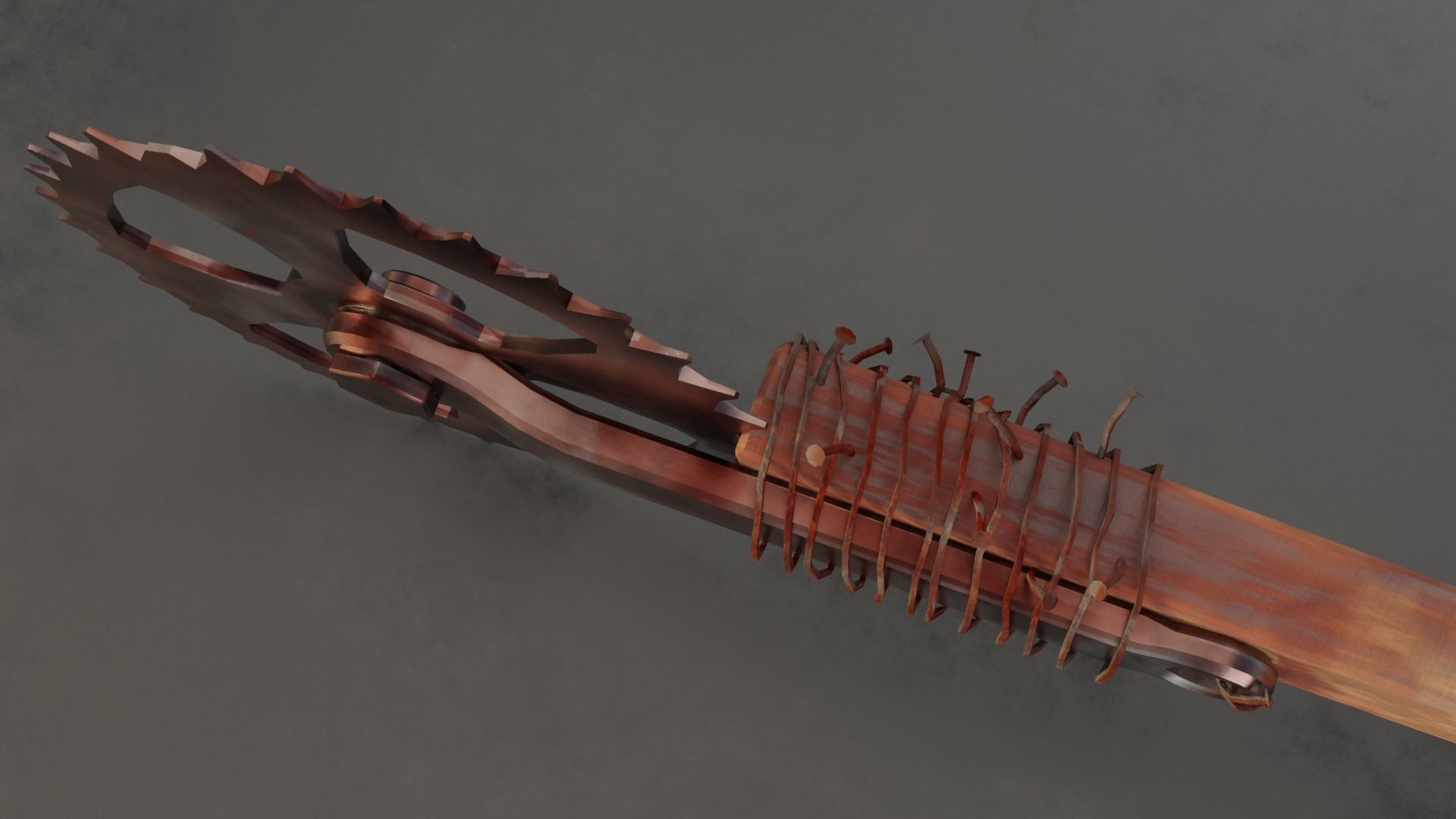 Apocalyptic handmade weapons Low-poly 3D model_4