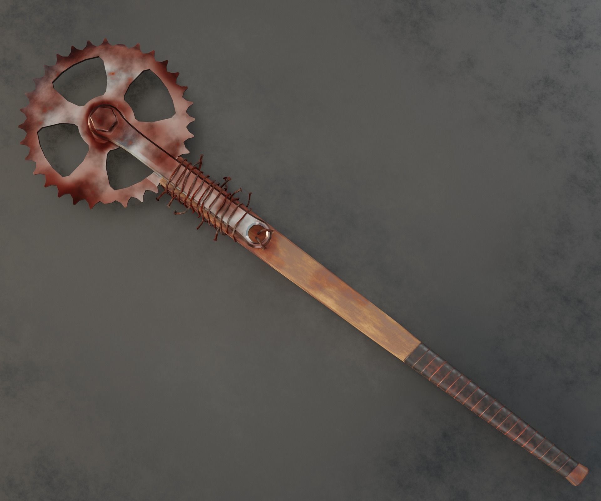 Apocalyptic handmade weapons Low-poly 3D model_1