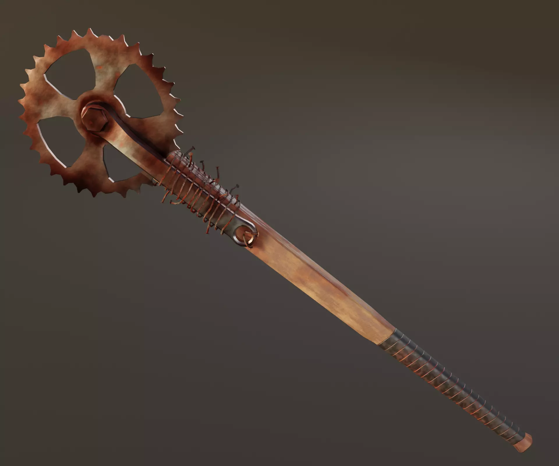 Apocalyptic handmade weapons Low-poly 3D model_0