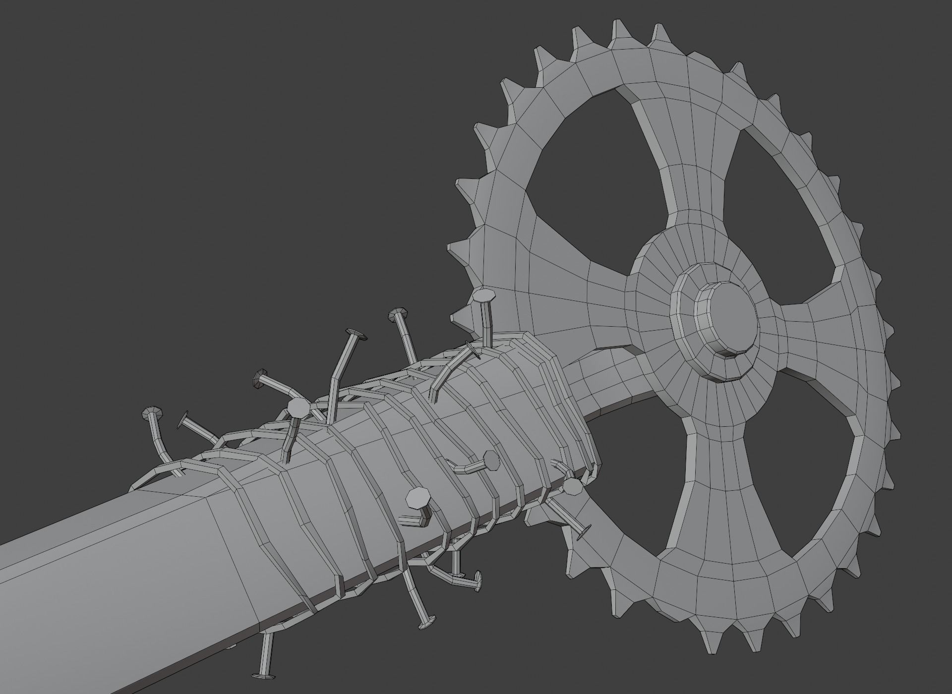 Apocalyptic handmade weapons Low-poly 3D model_9