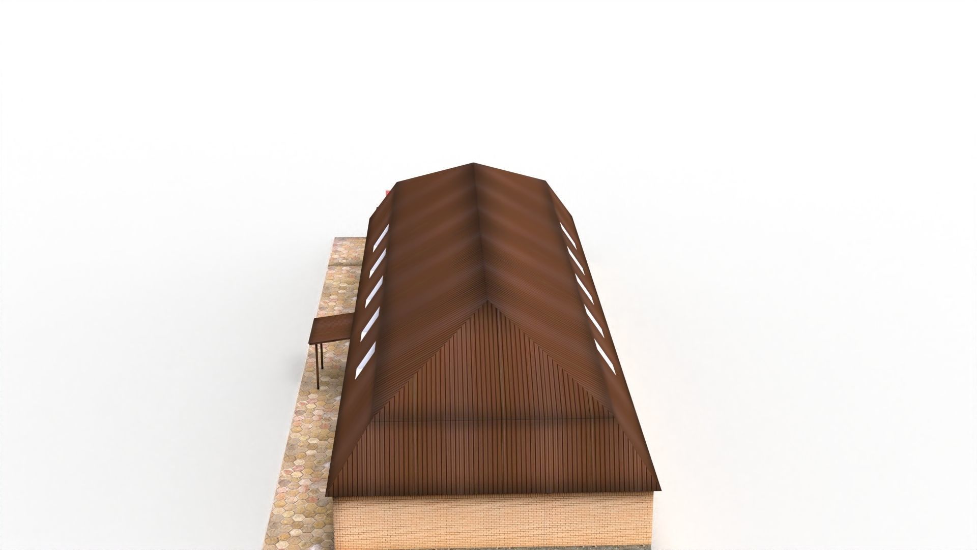 Roadside motel Free low-poly 3D model_3