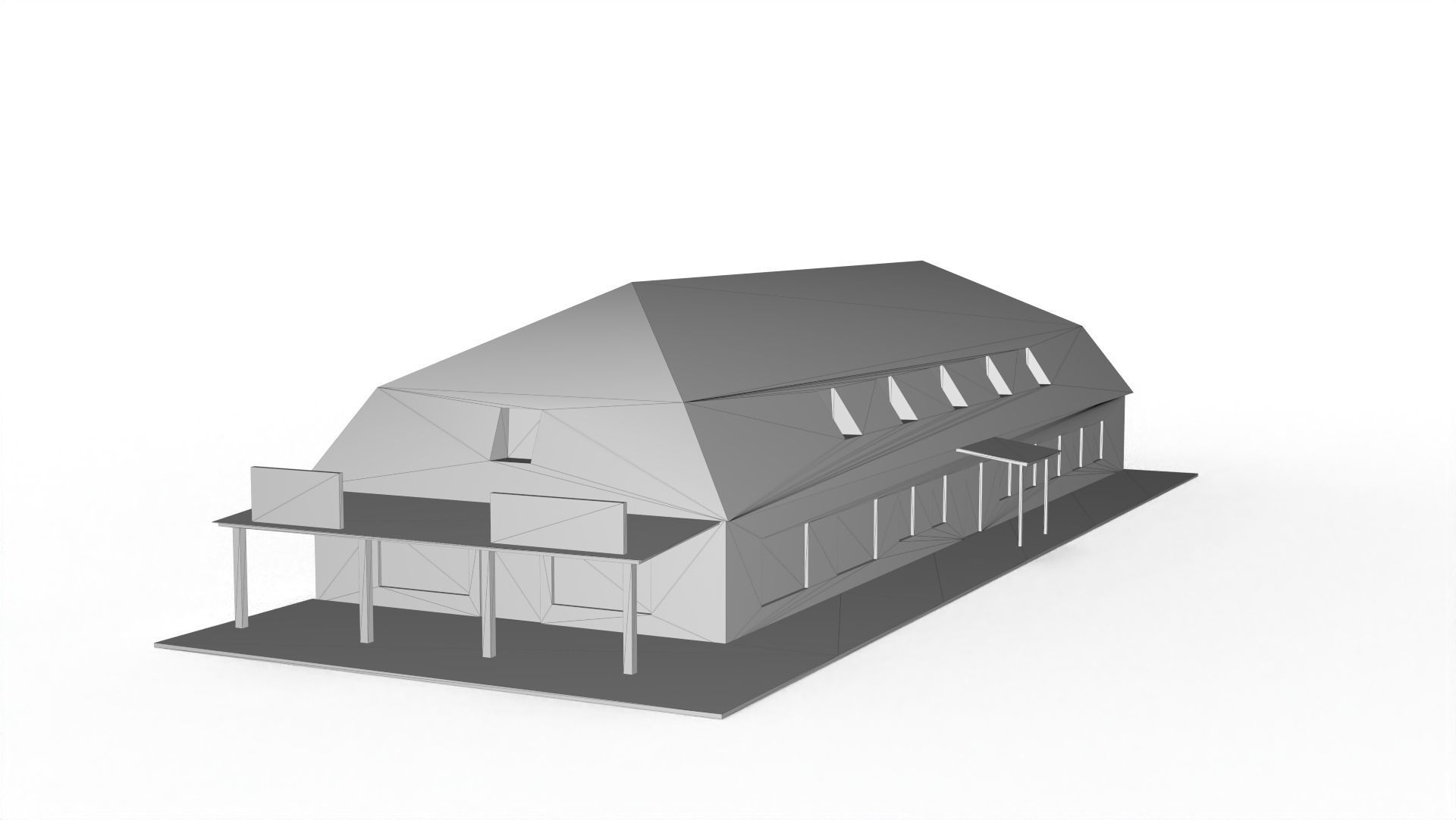 Roadside motel Free low-poly 3D model_10