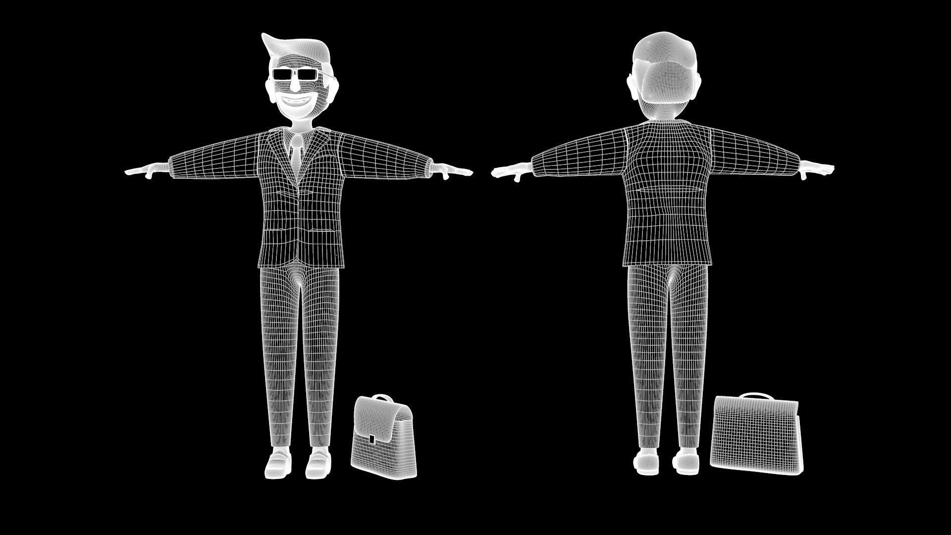 Businessman Cartoon Character Illustration 3D model_3