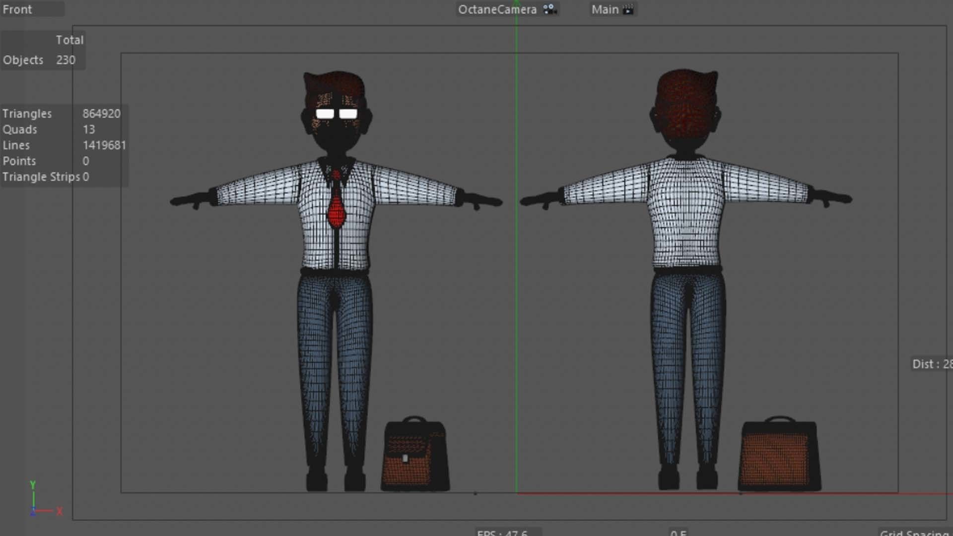 Businessman Cartoon Character Illustration 3D model_5