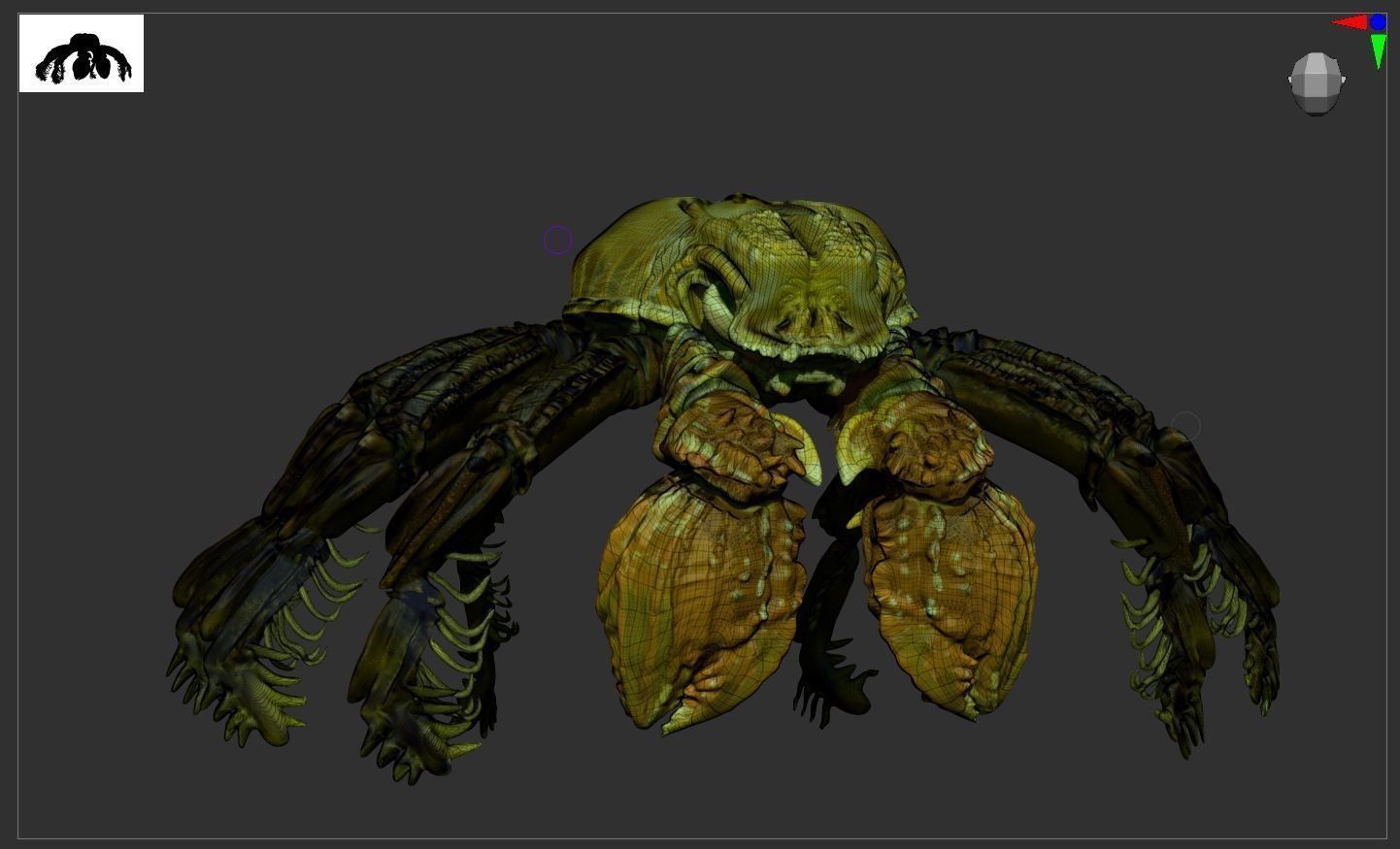 Red Crab ZTL ZBrush Sculpt 3D model_3