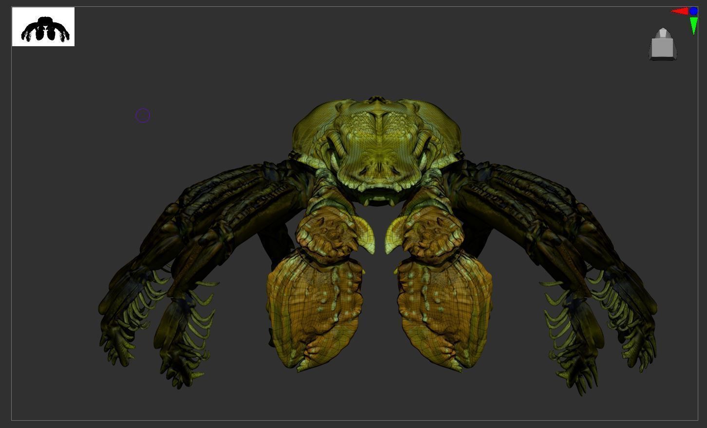 Red Crab ZTL ZBrush Sculpt 3D model_4