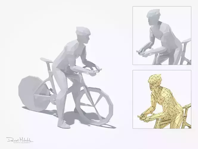 Bicycle Man Sport Pose