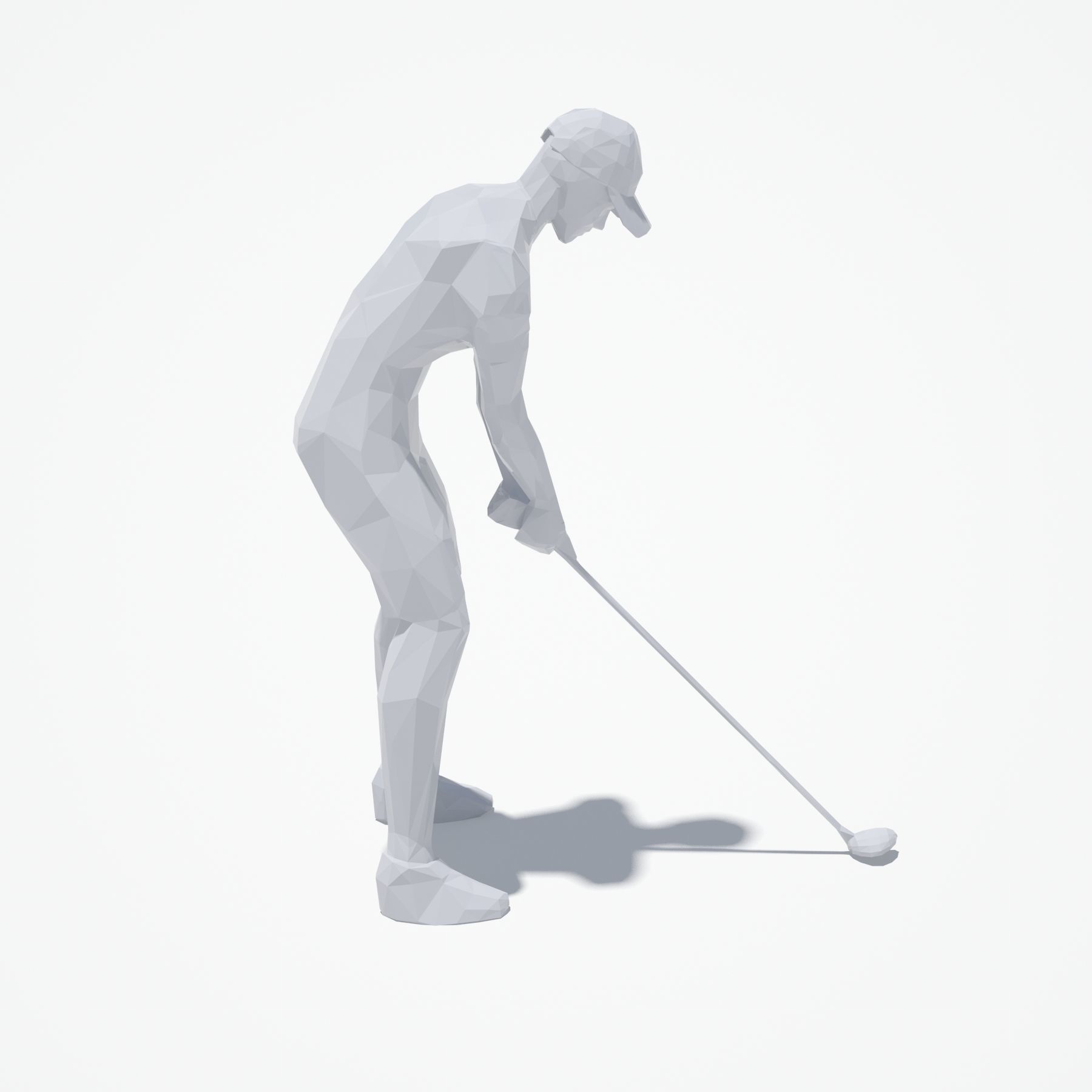 Golf Pose Sport Character Low-poly 3D model_2