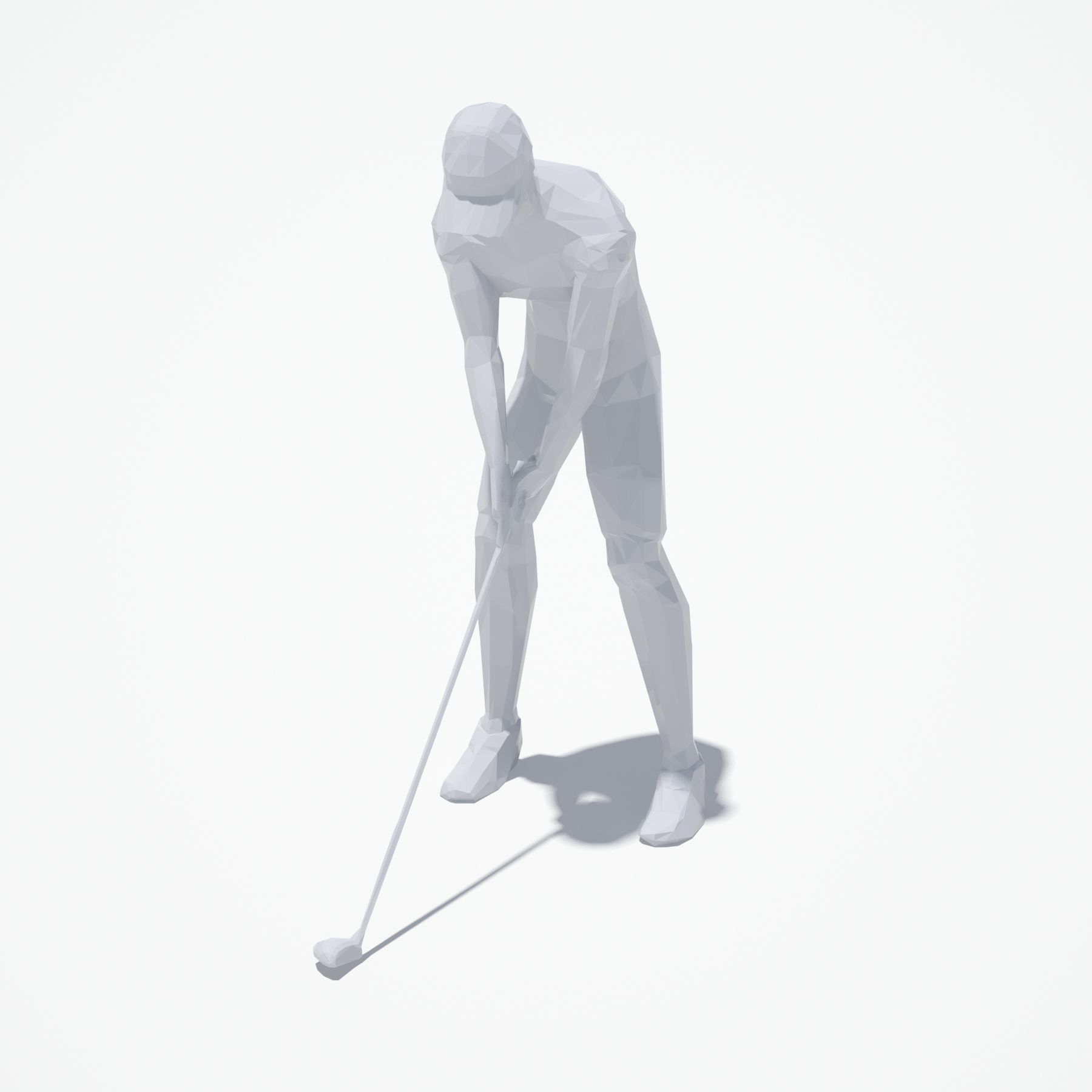 Golf Pose Sport Character Low-poly 3D model_1