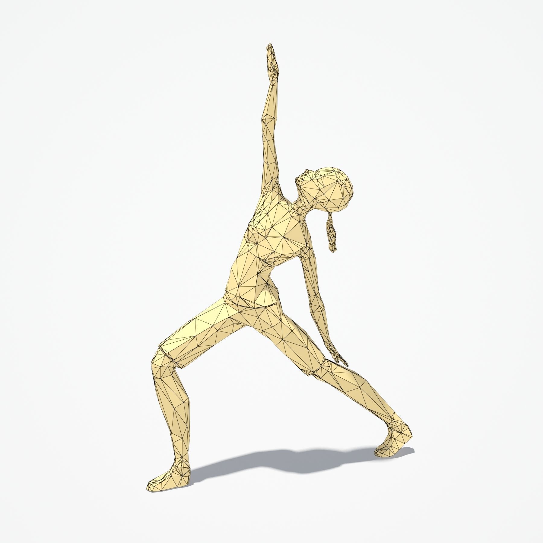Yoga Pose Low-poly 3D model_2