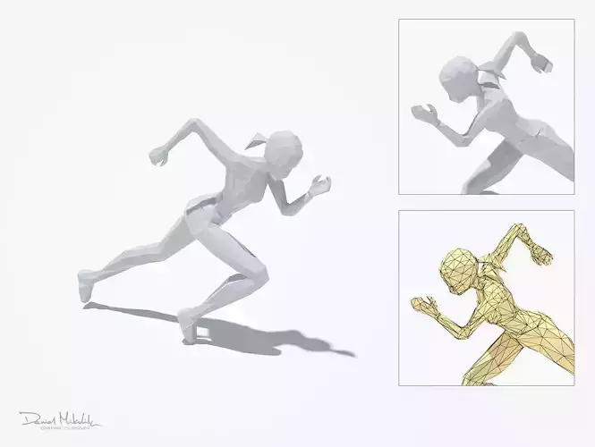 Fast Runner Woman sport Pose