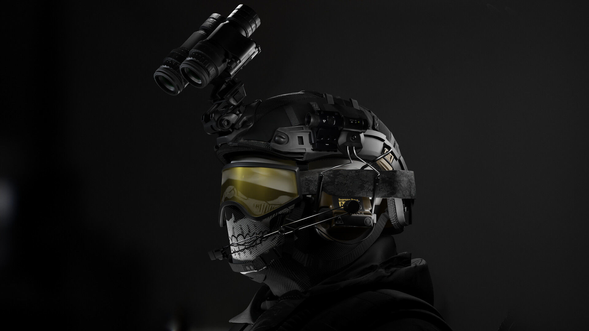 Military helmet Low-poly 3D model_3