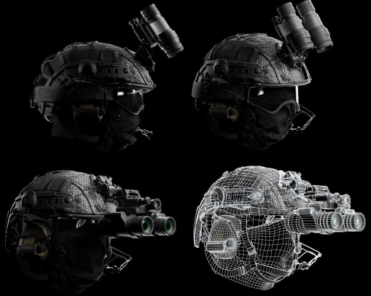 Military helmet Low-poly 3D model_1